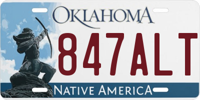 OK license plate 847ALT
