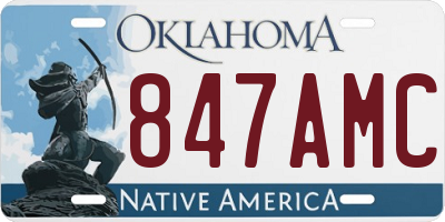 OK license plate 847AMC