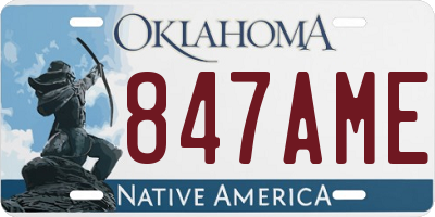OK license plate 847AME