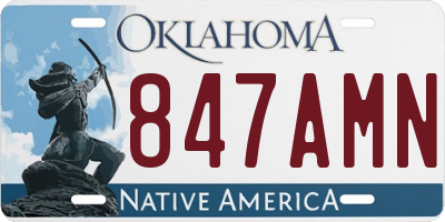 OK license plate 847AMN