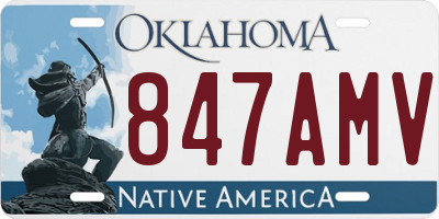 OK license plate 847AMV