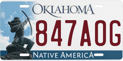 OK license plate 847AOG