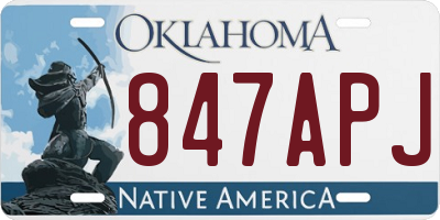 OK license plate 847APJ