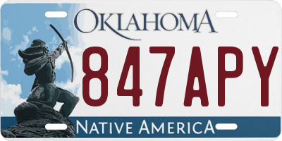 OK license plate 847APY