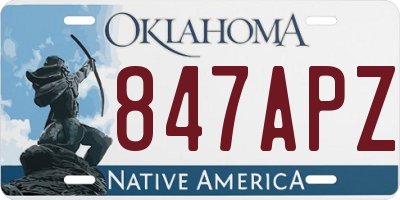 OK license plate 847APZ