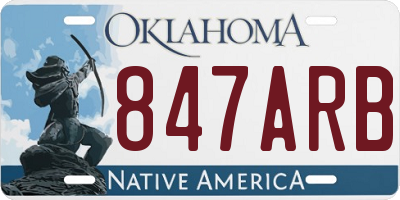 OK license plate 847ARB