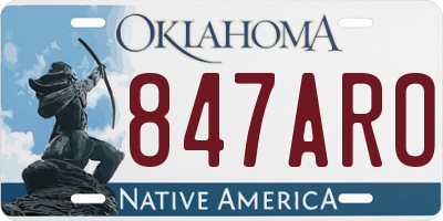 OK license plate 847ARO