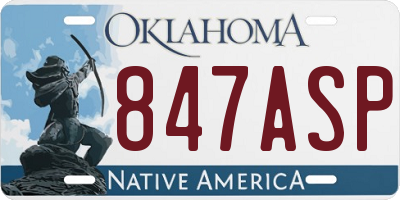 OK license plate 847ASP