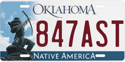 OK license plate 847AST