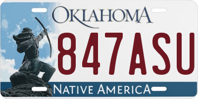 OK license plate 847ASU