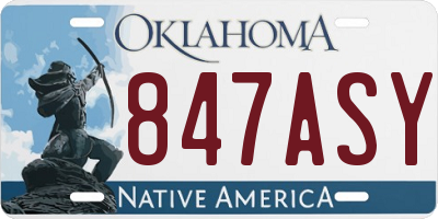 OK license plate 847ASY