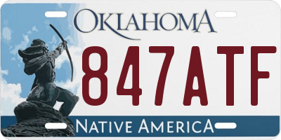 OK license plate 847ATF