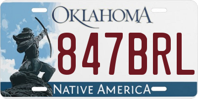 OK license plate 847BRL