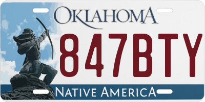OK license plate 847BTY