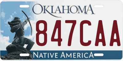 OK license plate 847CAA