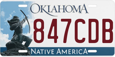 OK license plate 847CDB