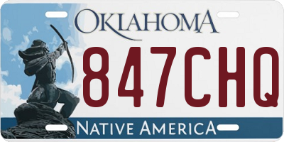 OK license plate 847CHQ