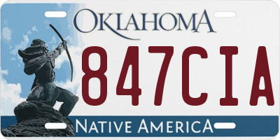OK license plate 847CIA