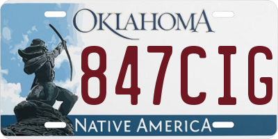 OK license plate 847CIG