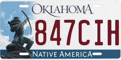 OK license plate 847CIH