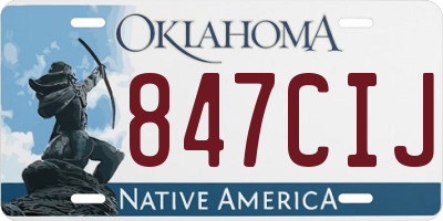 OK license plate 847CIJ