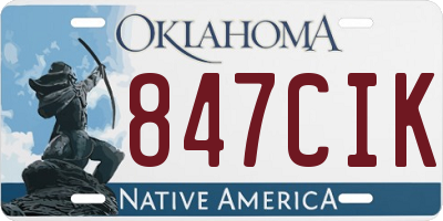 OK license plate 847CIK