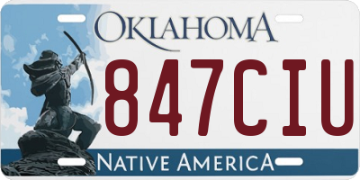 OK license plate 847CIU