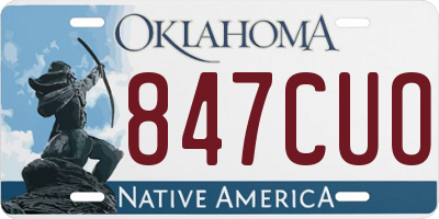 OK license plate 847CUO