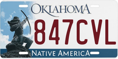 OK license plate 847CVL