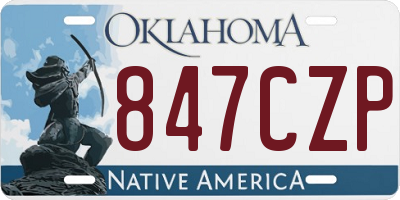 OK license plate 847CZP