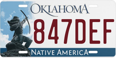 OK license plate 847DEF