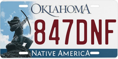 OK license plate 847DNF