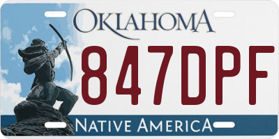 OK license plate 847DPF