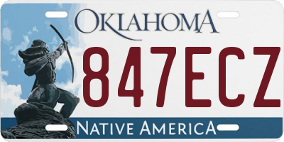 OK license plate 847ECZ