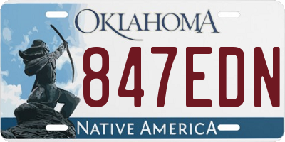 OK license plate 847EDN