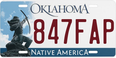 OK license plate 847FAP