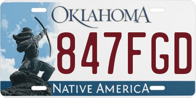 OK license plate 847FGD