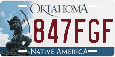 OK license plate 847FGF
