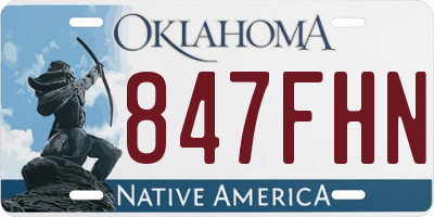 OK license plate 847FHN
