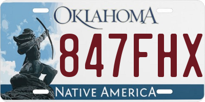 OK license plate 847FHX