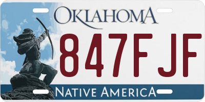 OK license plate 847FJF