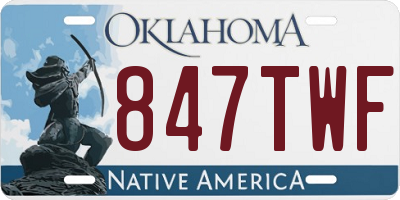 OK license plate 847TWF