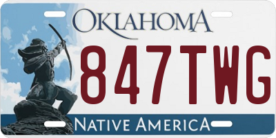 OK license plate 847TWG