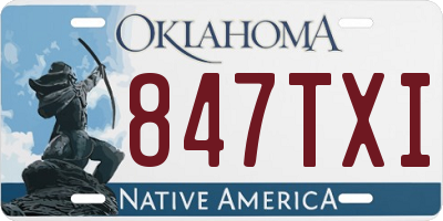 OK license plate 847TXI