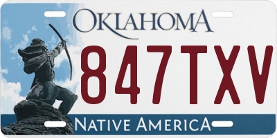 OK license plate 847TXV