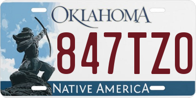 OK license plate 847TZO