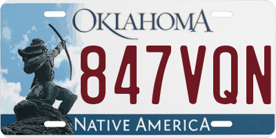 OK license plate 847VQN