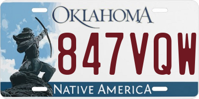 OK license plate 847VQW
