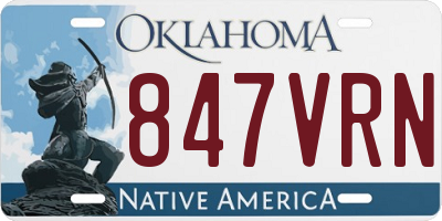 OK license plate 847VRN