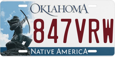 OK license plate 847VRW